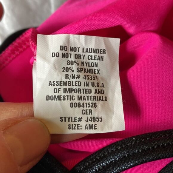 Curtain Call Dance Costume jazz hot pink black dress J4955 Adult MA AME - Picture 10 of 11